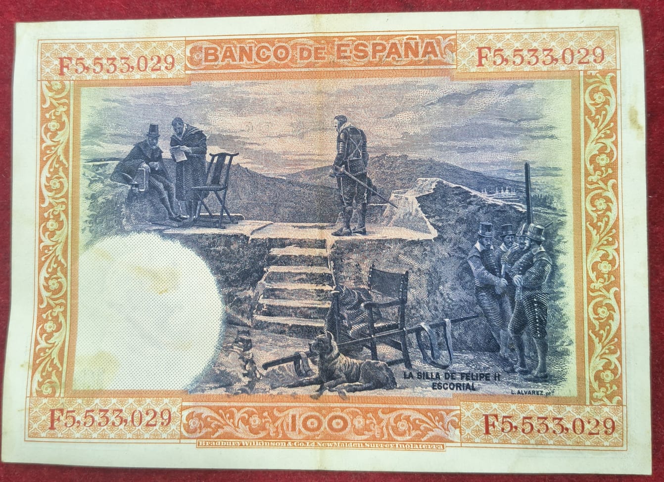 Spain 100 Pesetas Rare Note # B-2