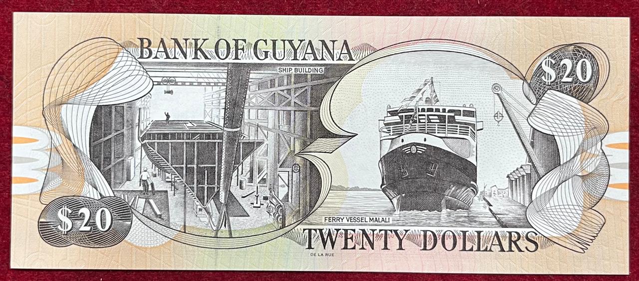 Guyana 20 Dollars GEM UNC Rare Note
