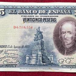 Spain 25 Pesetas ( Year 1928 ) Bank Note