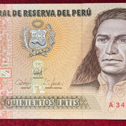 Peru 500 Intis GEM UNC Rare Note