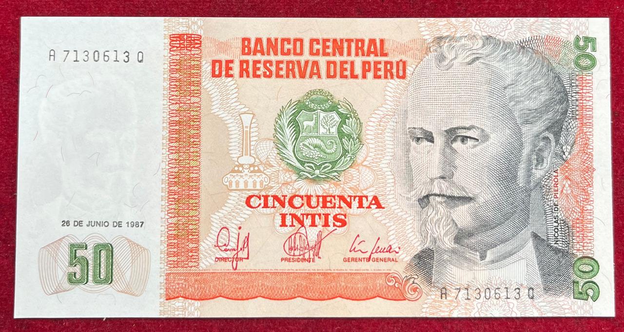 Peru 50 Intis GEM UNC Rare Note