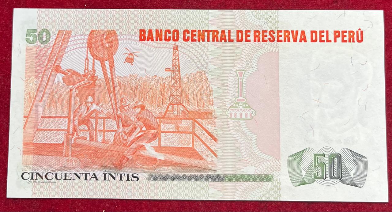 Peru 50 Intis GEM UNC Rare Note