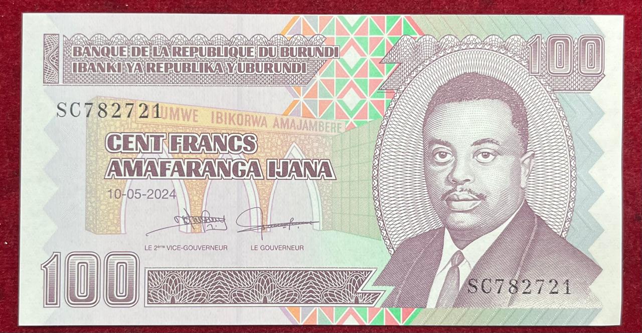 Burundi 100 Francs Large GEM UNC Rare Note