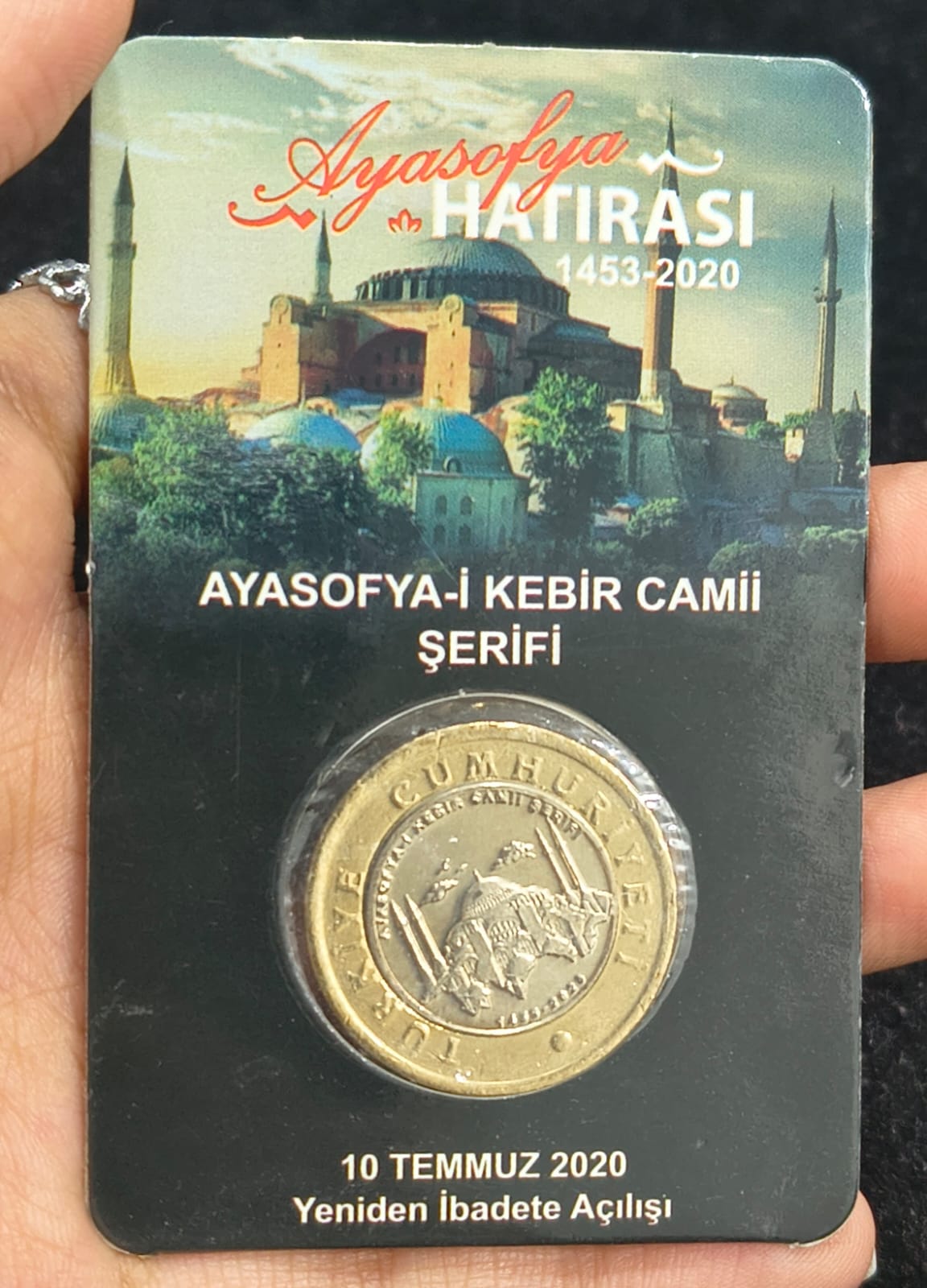 Turkey 1 TURK Lira Commemorative Rare Bimetallic Mint Pack ATM CARD Coin