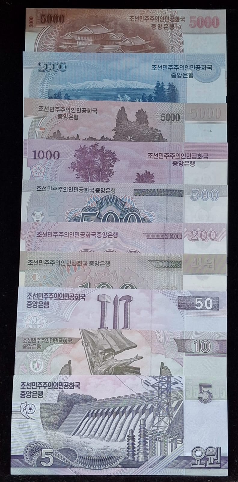 North Korea 10 Note Spiceman All Note Number 000000 Gem Unc 10 Pcs Set Note