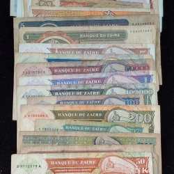24 Different Zaire All Different Denomination Rare (24 Note Set)