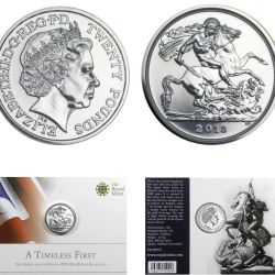 United Kingdom 20 Pounds 2013 - Elizabeth II St George and Dragon Commemorative issue Royal Mint Issue Rare Silver (Weight 15.71 g)