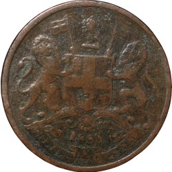 Copper 1/2 Pice Coin of East India Company (AD 1853) of Calcutta Mint