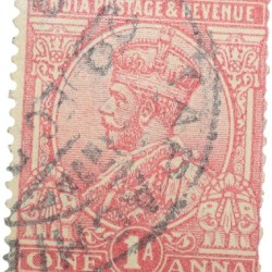 Postal Stamp of George V 1 Anna Pink Colour - Used Condition as per image.