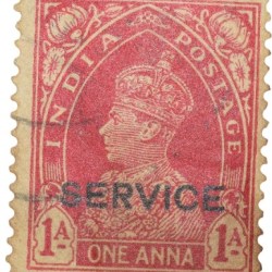 Postal Stamp of George VI 1 Anna Red Colour - Used Condition as per image.
