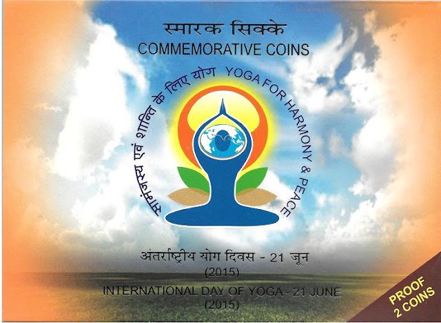 INTERNATIONAL DAY OF YOGA- 21 JUNE (2015) Mumbai Mint 2 Coin (Proof Set)