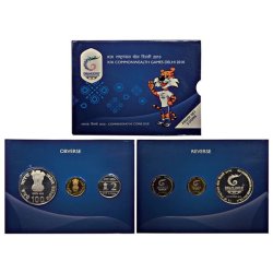 XIX COMMONWEALTH GAMES DELHI-2010  KOLKATA MINT 3 COINS ((PROOF SET))