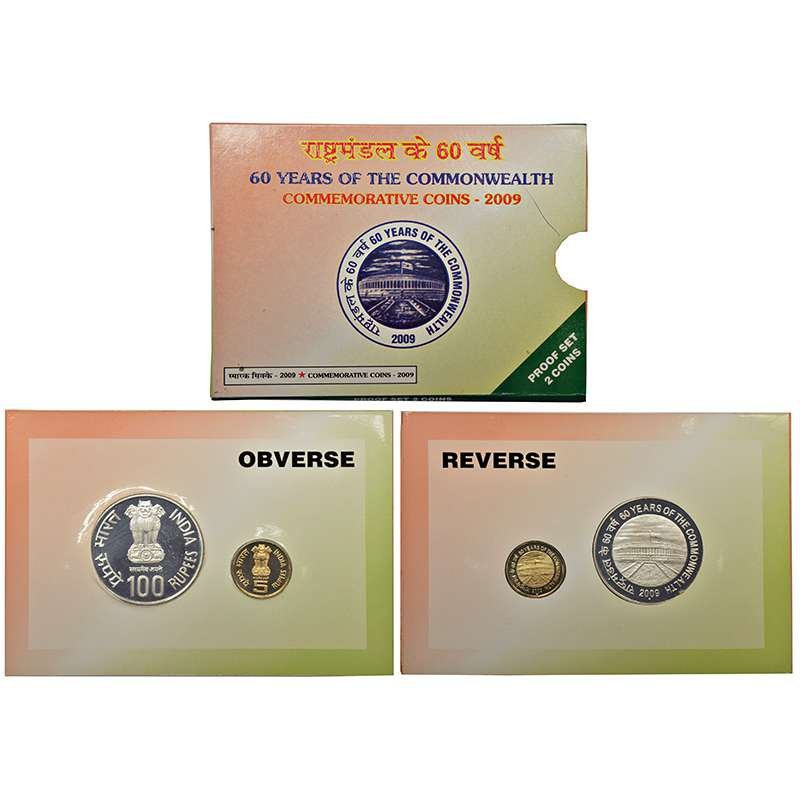 60 YEARS OF COMMONWEALTH -2009 MUMBAI MINT 2 COINS ((PROOF SET))