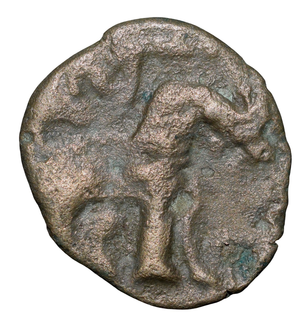 Potin Coin of Satakarni(1st Cen.BC) of Satavahana Dynasty Elephant Type Banavasi Region