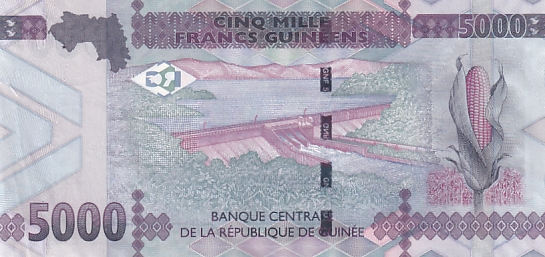 Guinea 5000 Francs Unc Note of 2022 Rare