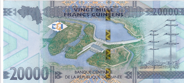 Guinea 20000 Francs Unc Note of 2020 Ex Rare