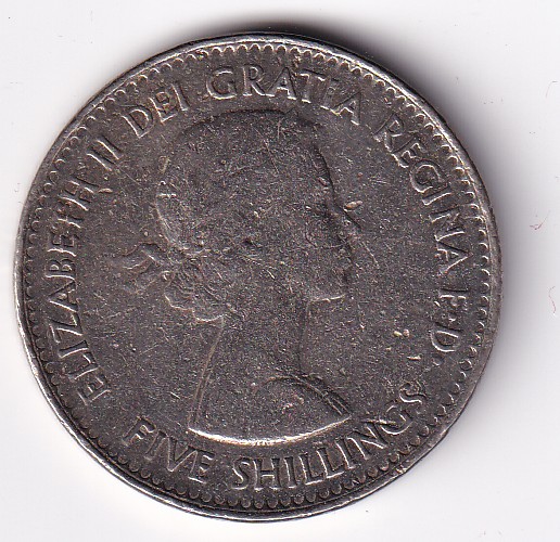 United Kingdom 5 Shillings 1960 - Elizabeth II Commemoration Rare Crown Size Coin #N-301