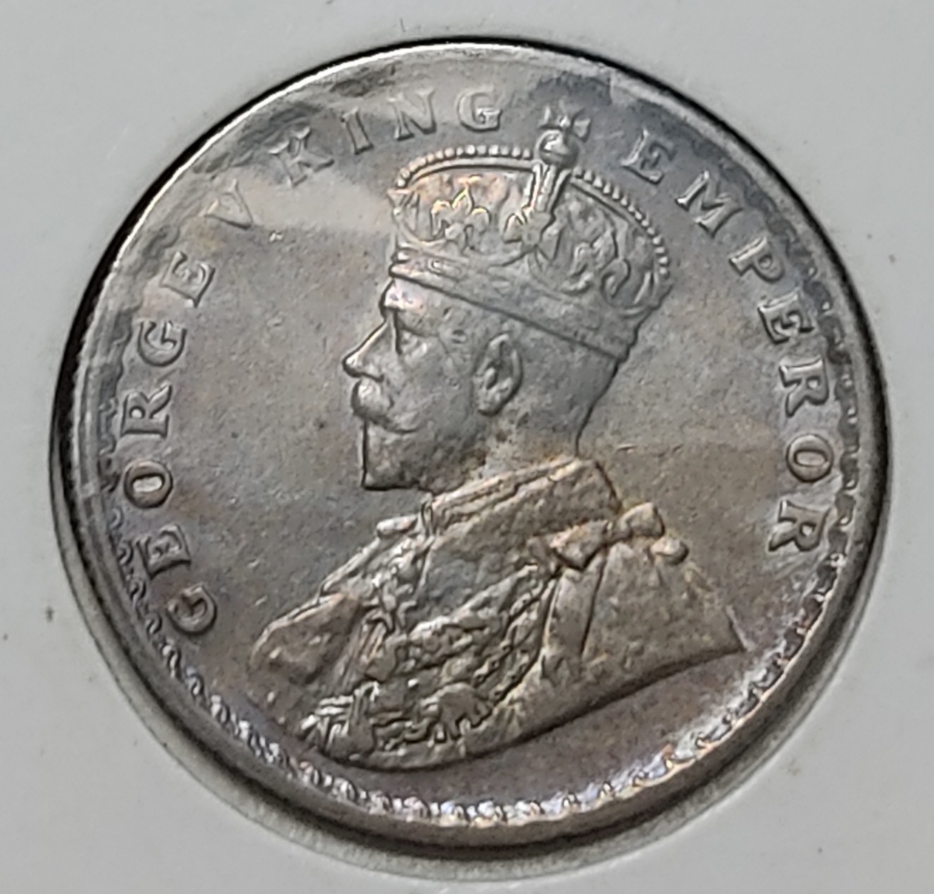 Rare Half Rupee Silver Coin George V 1921 Calcutta Mint High Condition Coin