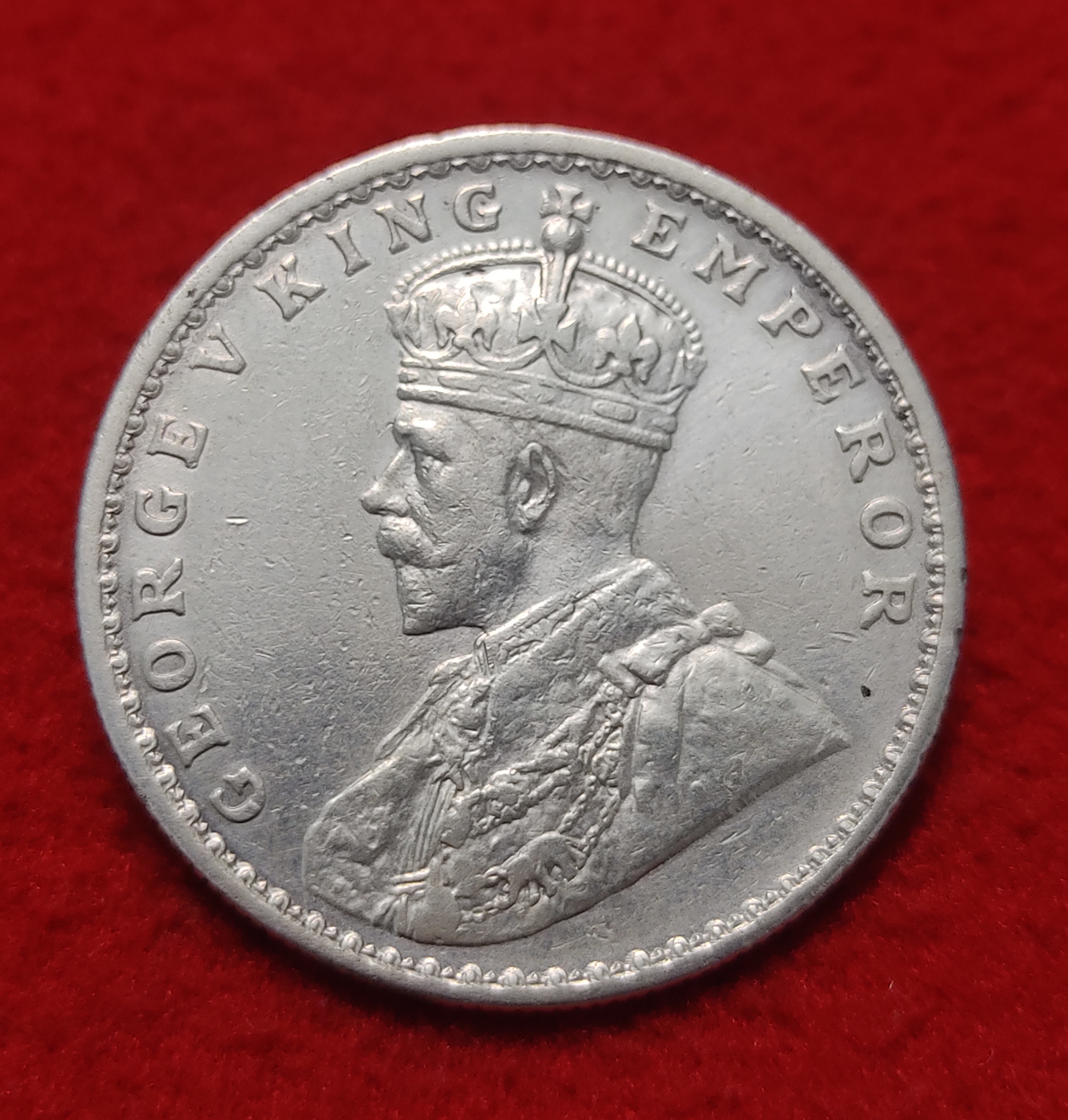 One Rupee Silver Coin George V Year 1914 Bombay Mint High Condition Coin