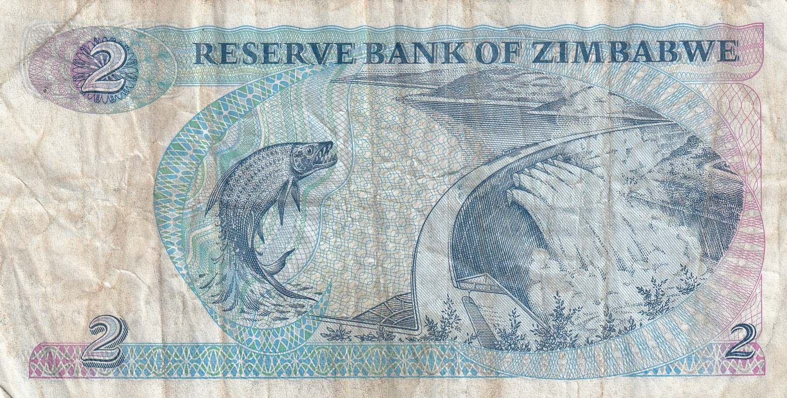 Zimbabwe Two Dollars Old Issue World Note 1 Note