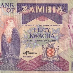 Zambia 50 Kwacha Old Issue World Note 1 Note
