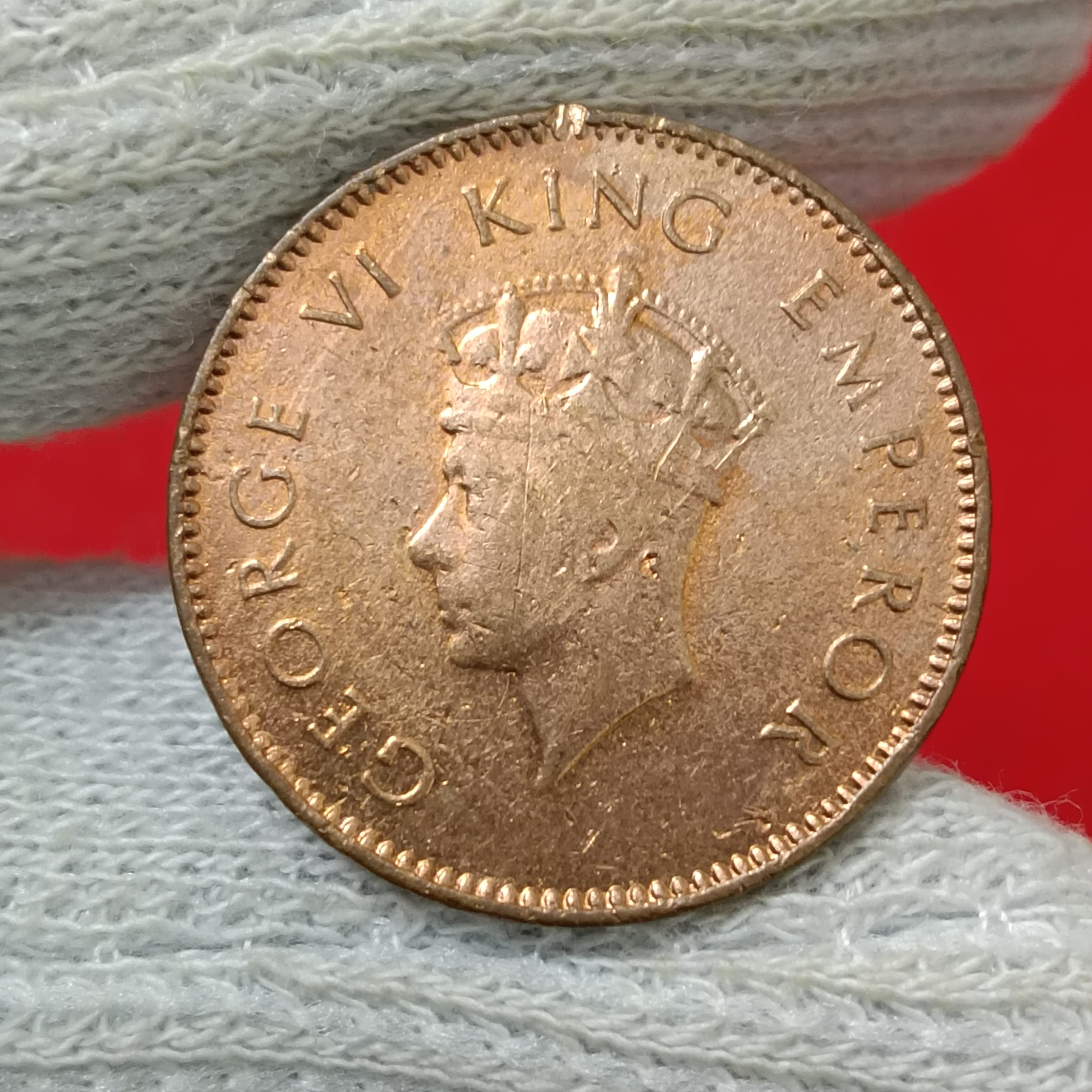 George Vi One Quarter Anna Scare Coin 1938 Year Calcutta Mint British of India