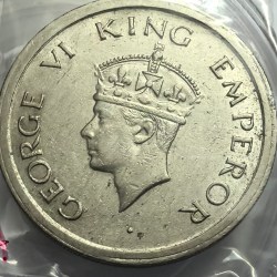 George VI One Rupee 1947 Copper Nickel Coin