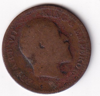 Sailana State India- British 1908 Edward Quarter Anna Extermly Rare COIN#N-366
