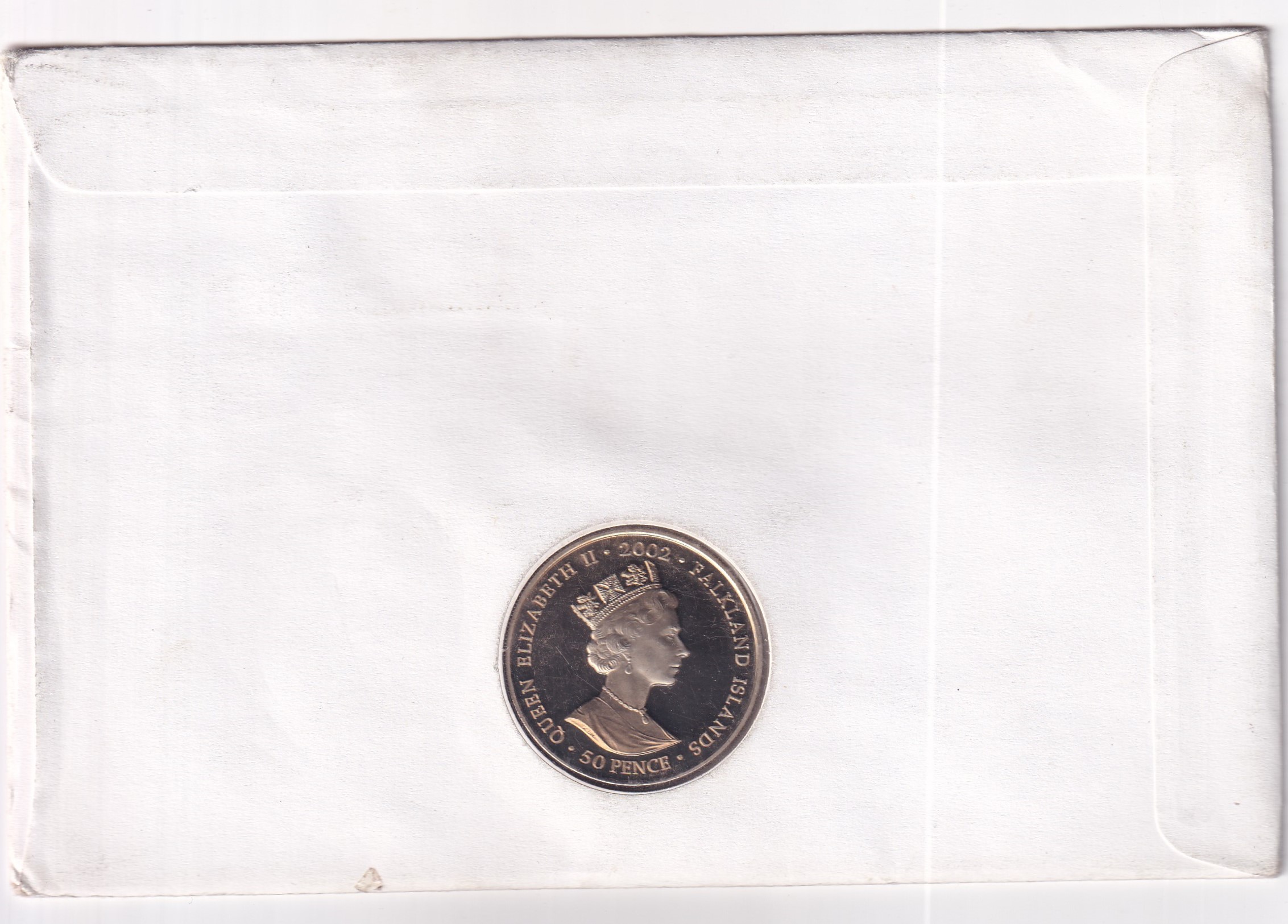 Falkland Island 50 Pence 2002 - Golden Jubilee HER Majesty Queen Elizabeth II- Commemorative Coin First DAY Cover Mint Pack GEM UNC