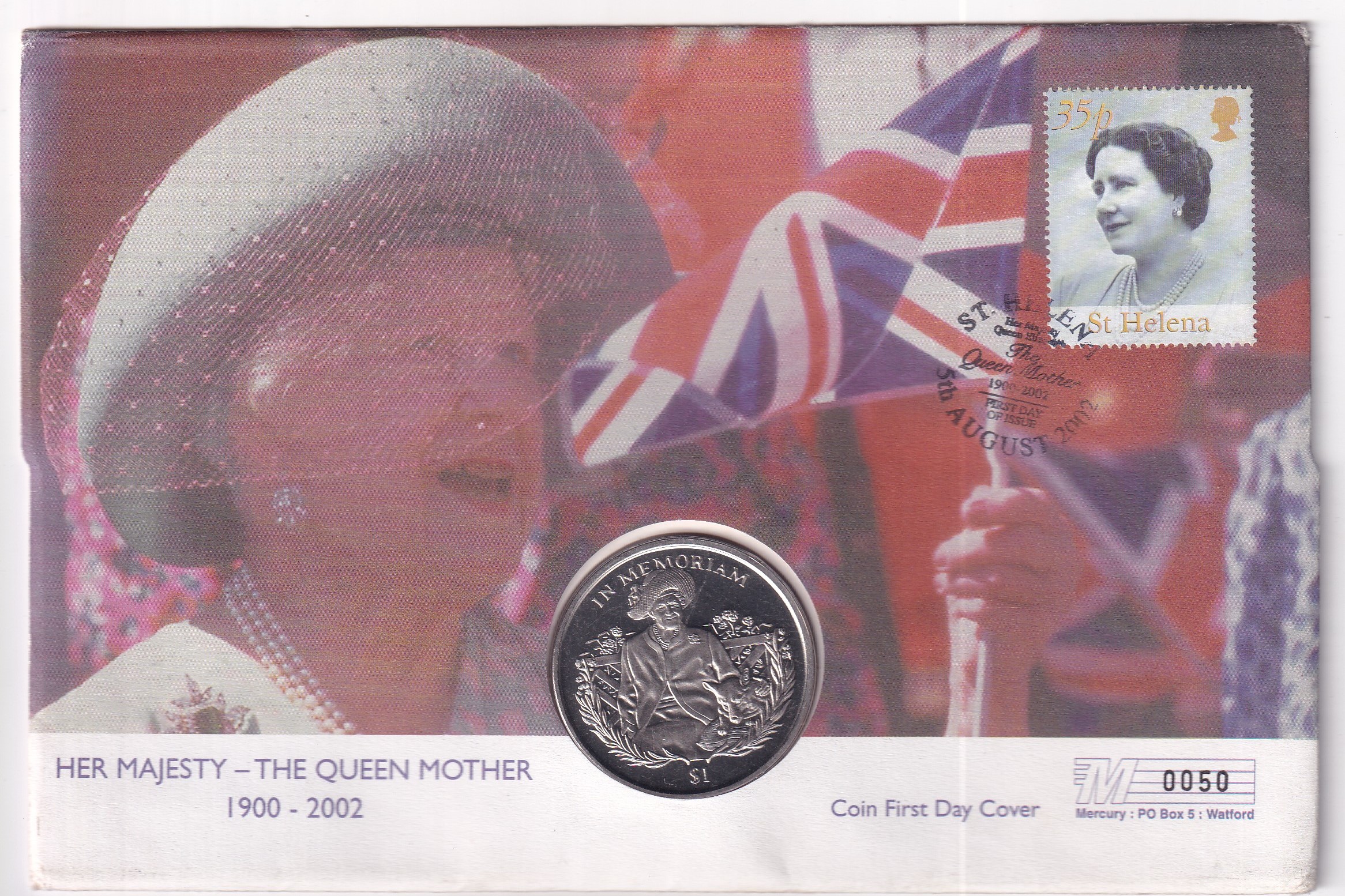 Sierra Leone 1 Dollar 2002 - HER Majesty the Queen Mother - Commemorative Coin First DAY Cover Mint Pack GEM UNC