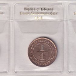 Replica of Straits Settlement Coin 1845 , 1916,1872 Mint Issue Rare Folder Pack Set
