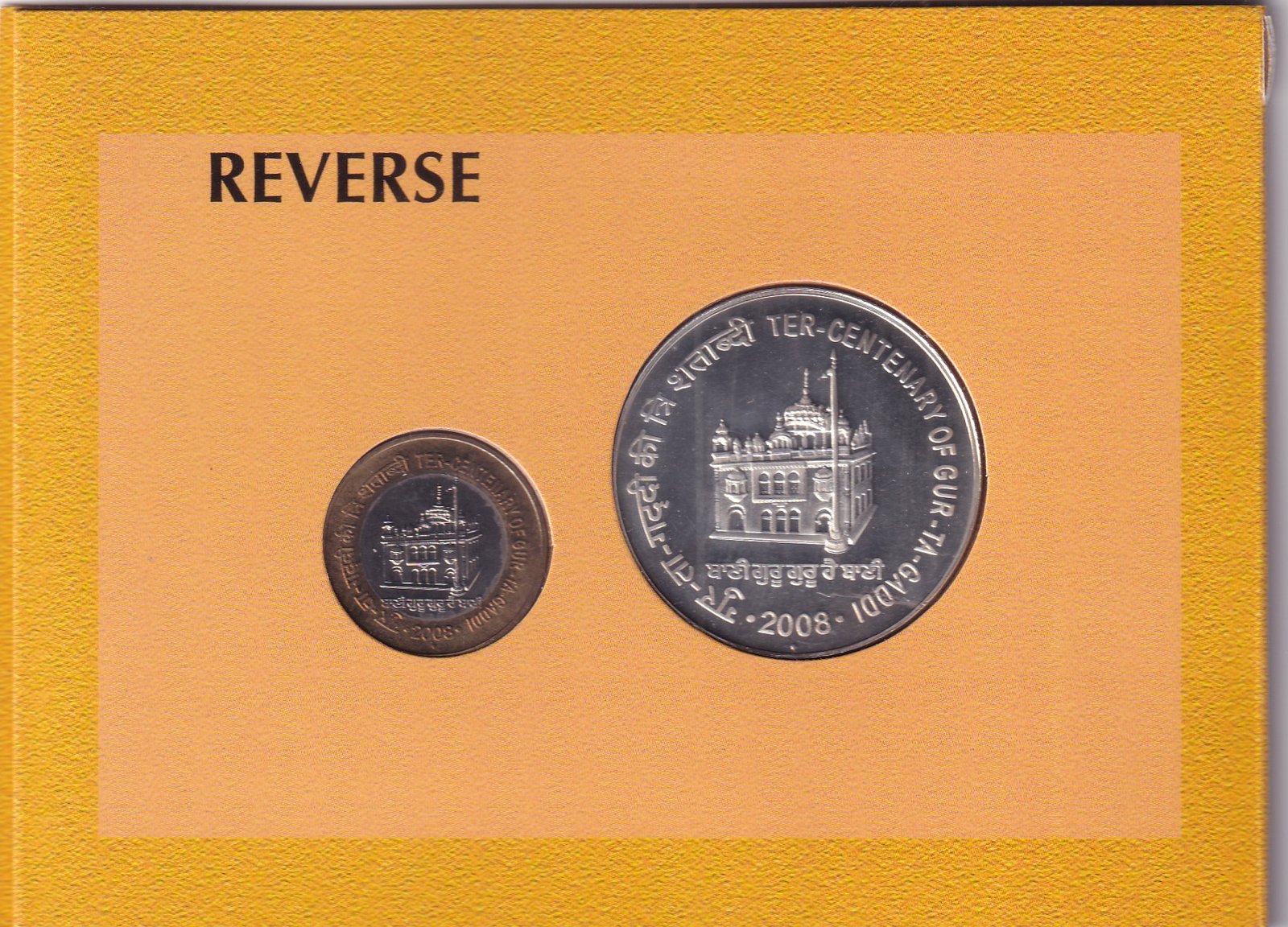 GUR-TA-GADDI OF SHRI GURU GRANTH SAHIB-2008 MUMBAI MINT 2 COINS ((UNC SET))