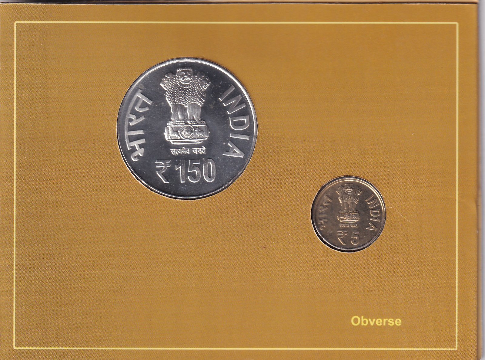 150 Years of Comptroller &  Auditor General of India (1860-2010)Kolkata Mint 2 Coin UNC Set