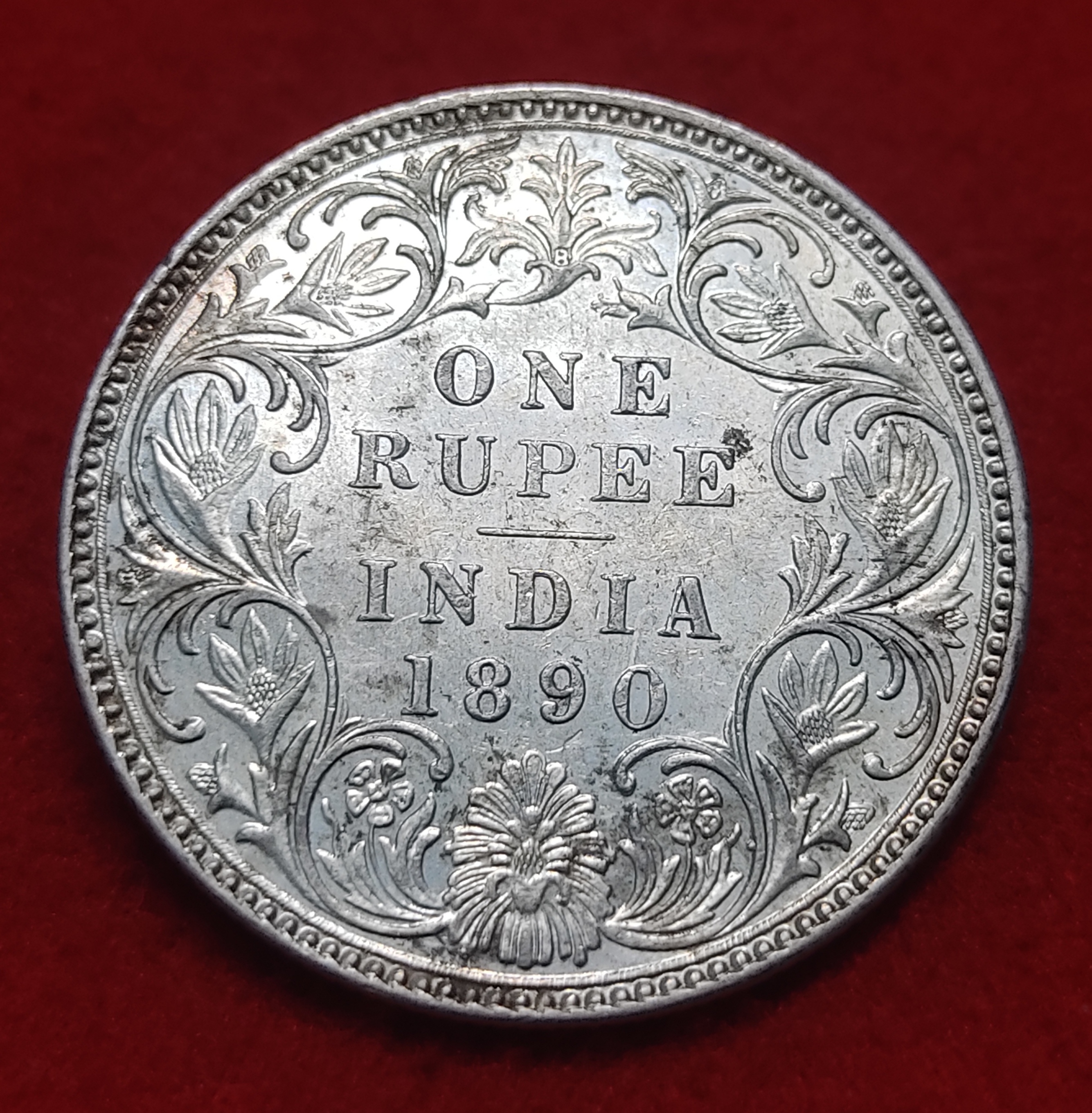 One Rupee Silver Coin Victoria Empress 1890 Bombay Mint Highest Condition