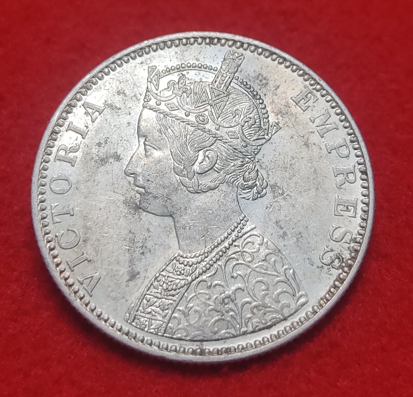 One Rupee Silver Coin Victoria Empress 1890 Bombay Mint Highest Condition