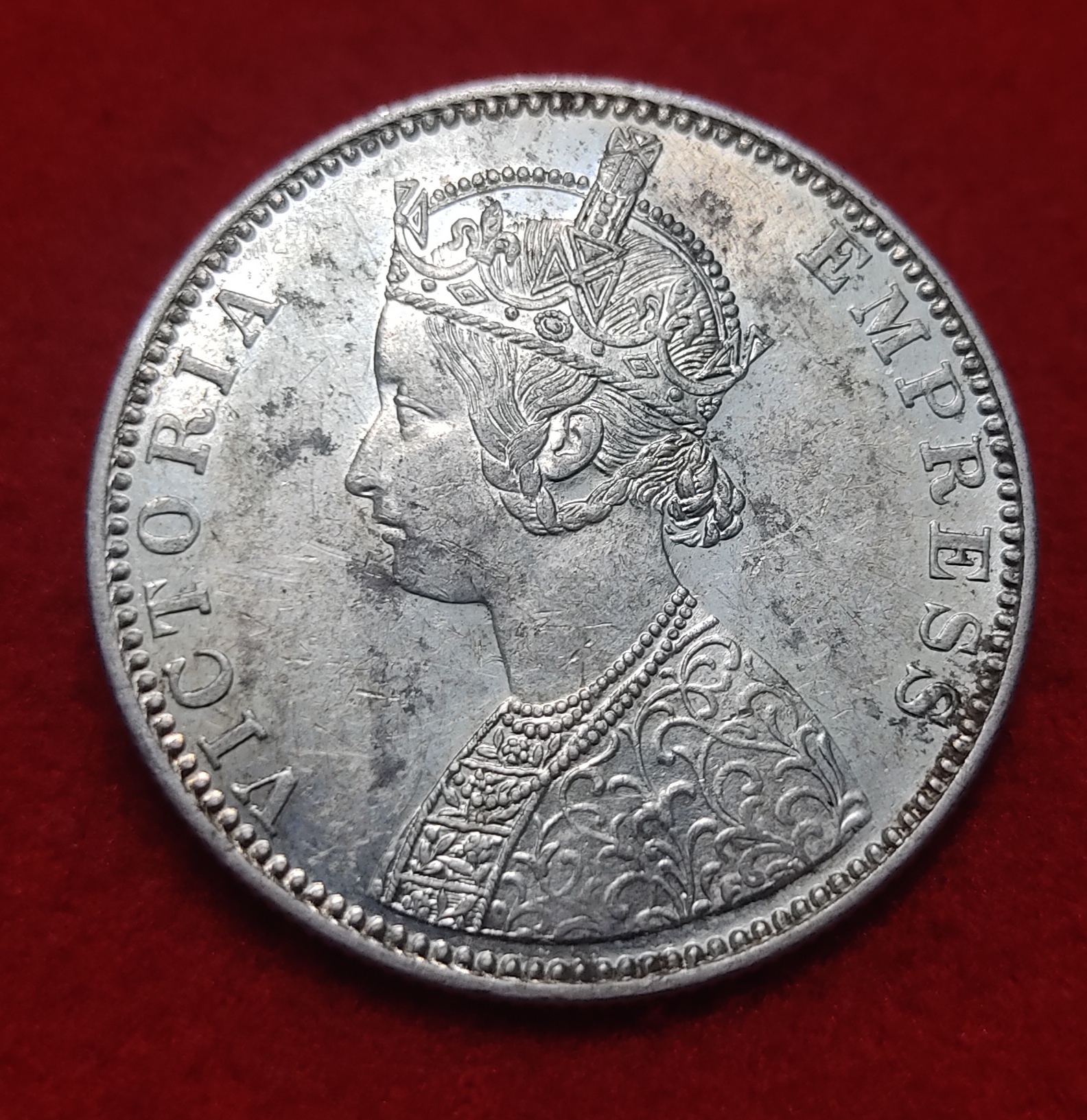 One Rupee Silver Coin Victoria Empress 1890 Bombay Mint Highest Condition