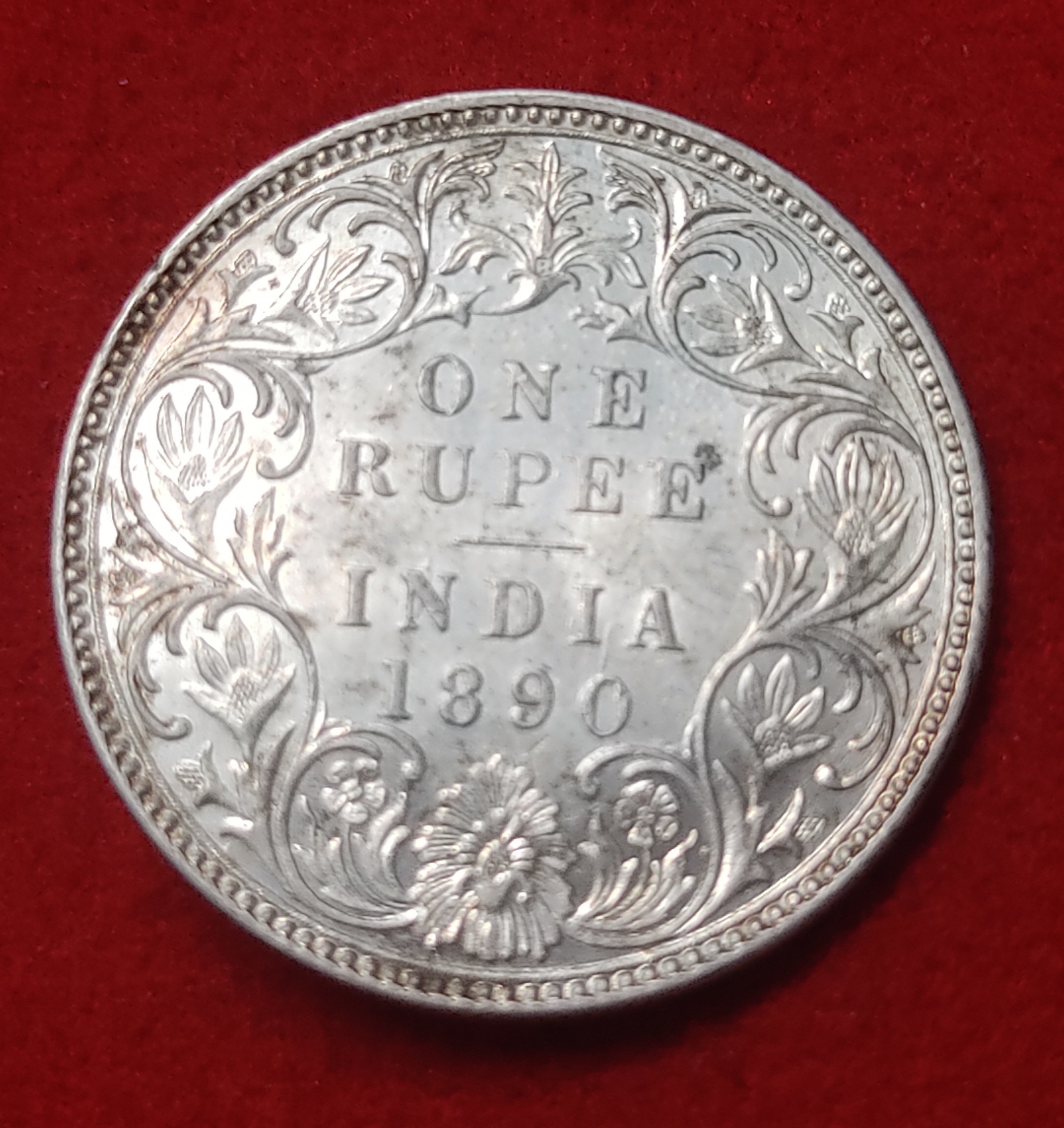 One Rupee Silver Coin Victoria Empress 1890 Bombay Mint Highest Condition