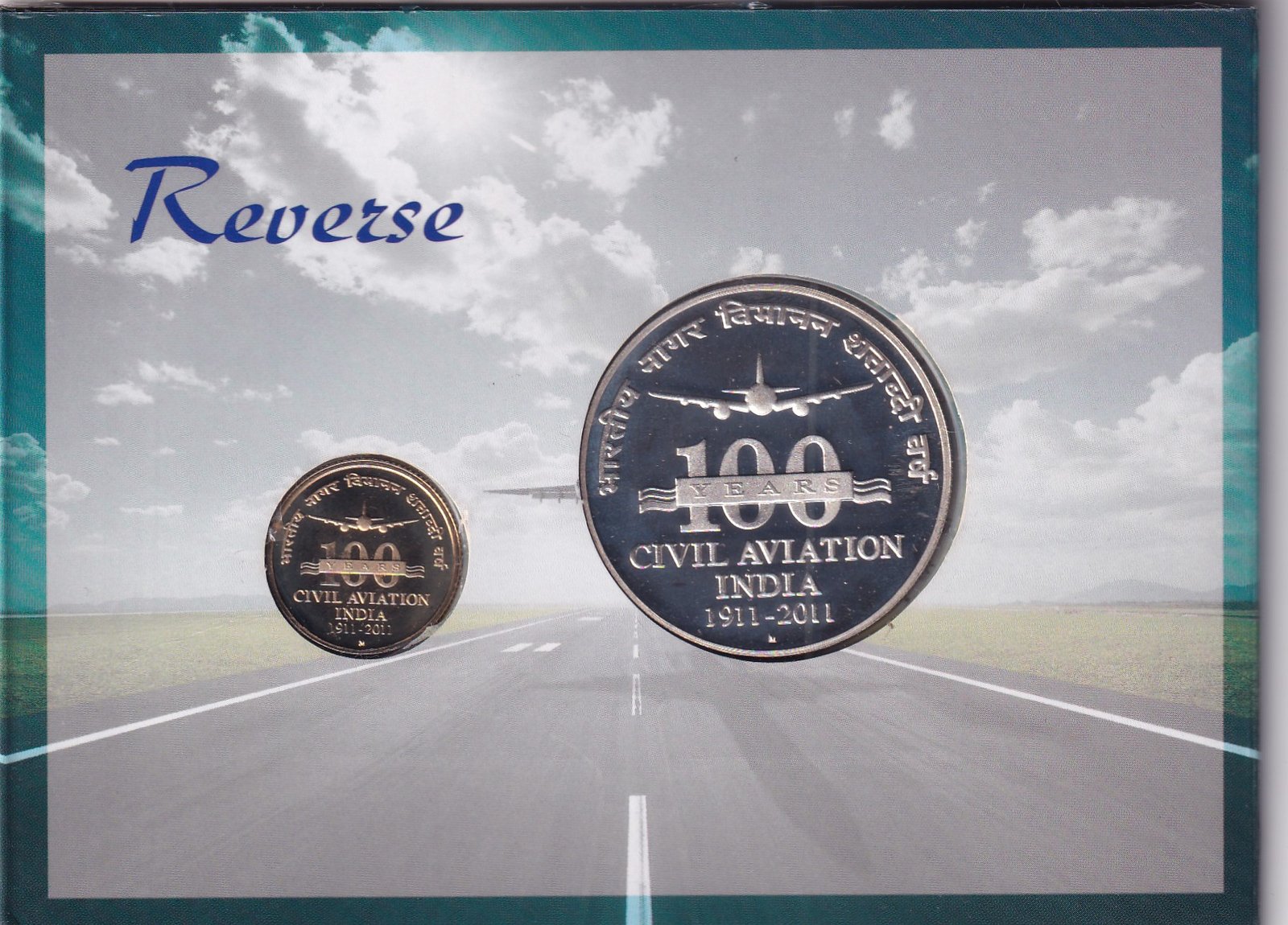 CIVIL AVIATION INDIA -2011 MUMBAI MINT 2 COIN ((PROOF SET))