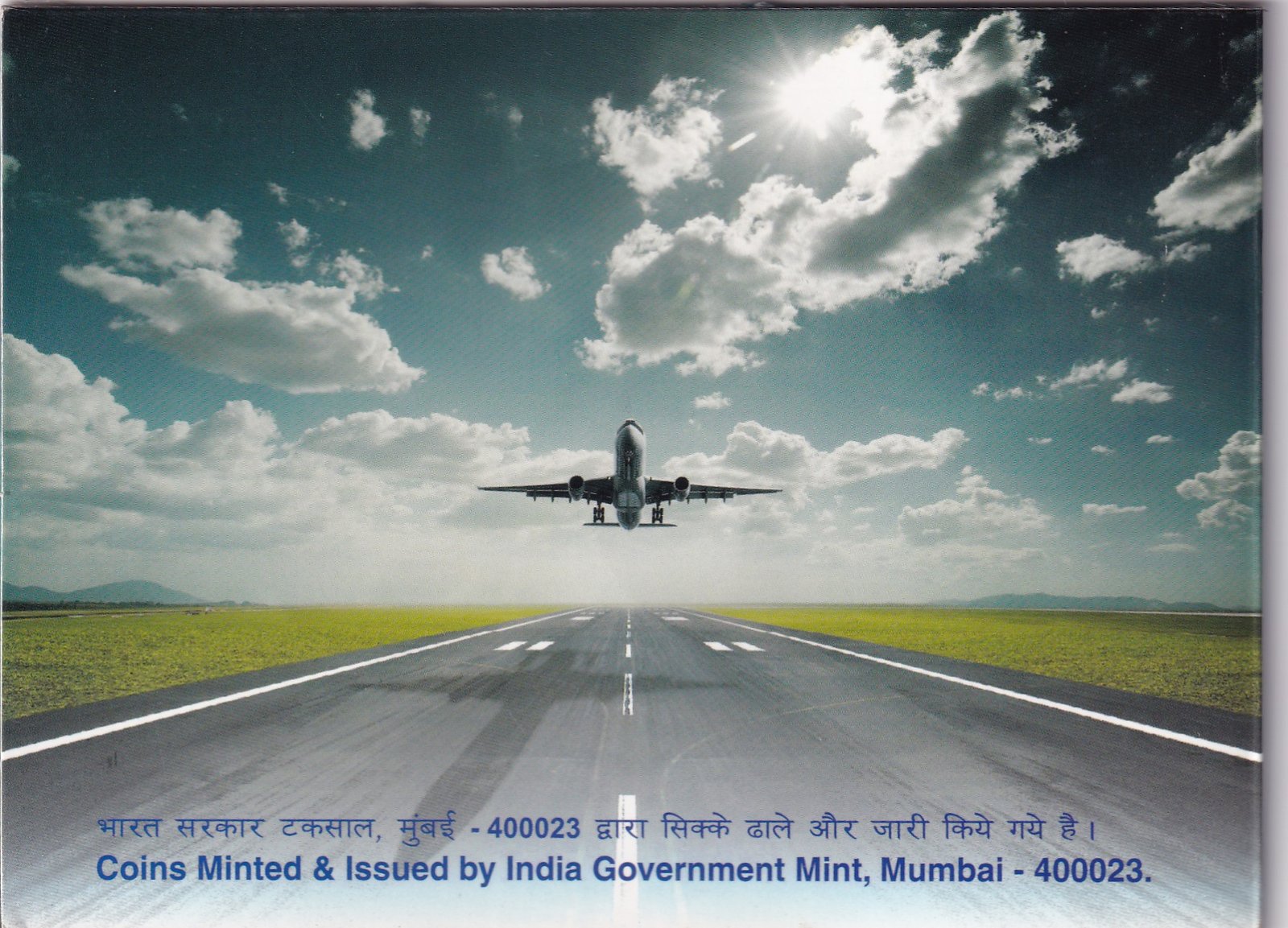 CIVIL AVIATION INDIA -2011 MUMBAI MINT 2 COIN ((PROOF SET))