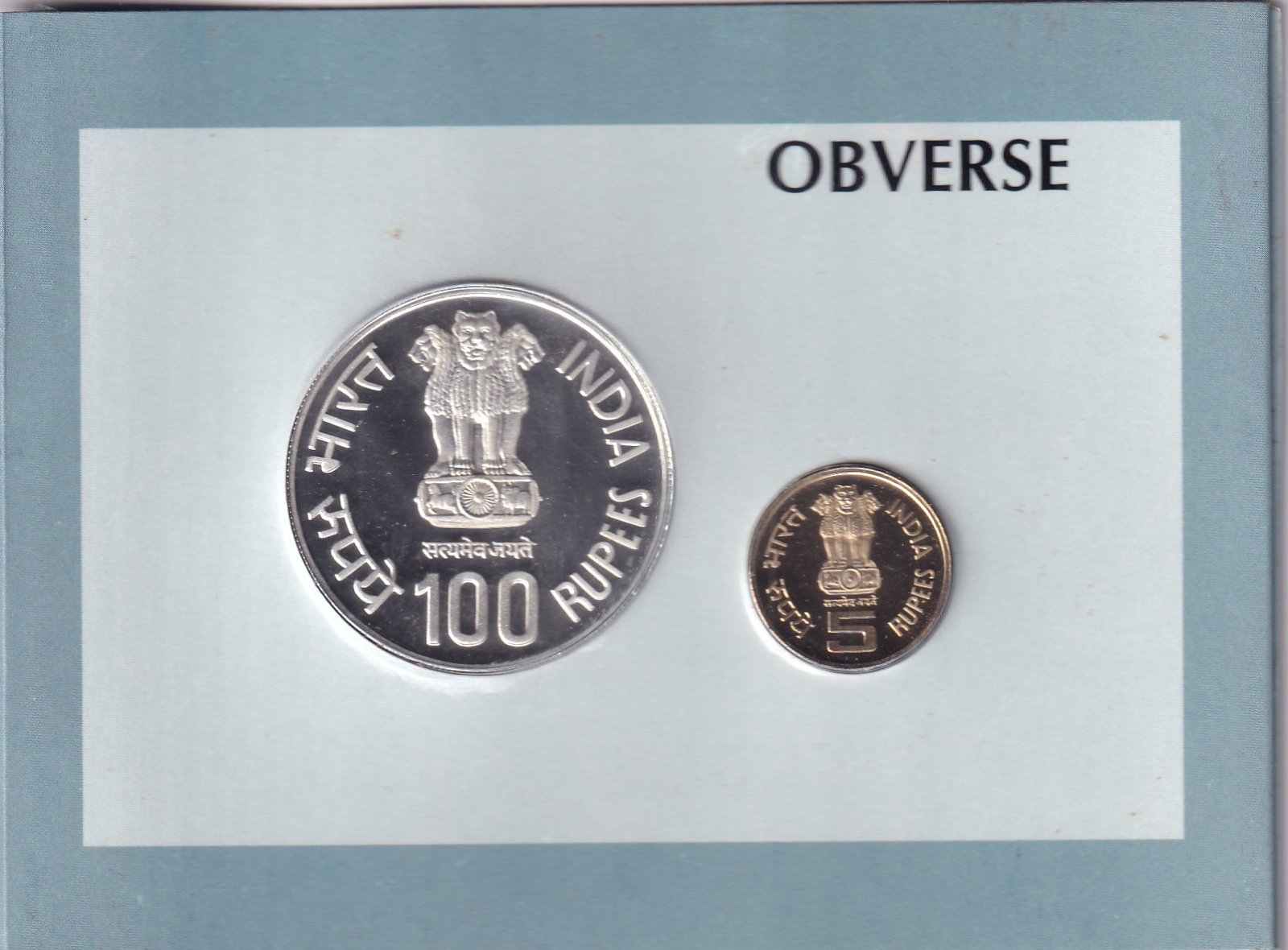 SAINT ALPHONSA BIRTH CENTENARY 1910-2009 MUMBAI MINT 2 COIN ((PROOF SET))