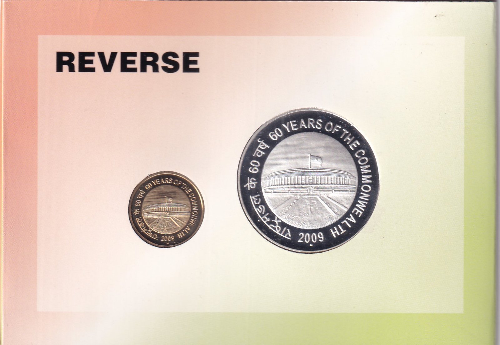 60 YEARS OF COMMONWEALTH -2009 MUMBAI MINT 2 COINS ((PROOF SET))