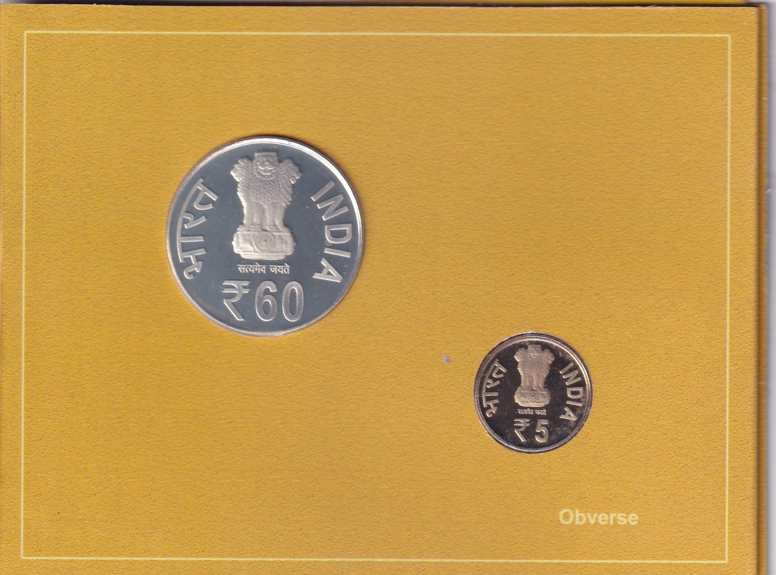 60 YEARS OF INDIA GOVT. - 2012 KOLKATA MINT RARE 2 COIN ((PROOF SET))