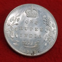 One Rupee Edward VII 1910 Bombay Mint High Condition Coin