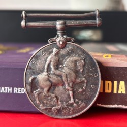Extremely Rare World War 1st Silver Medal of George V King Emperor British War Named Medal Year 1914-1918