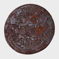 British India Copper One Quarter Anna Key Date Year 1857 Inverted Axis "East India Company" Rare Coinage in Used Condition.