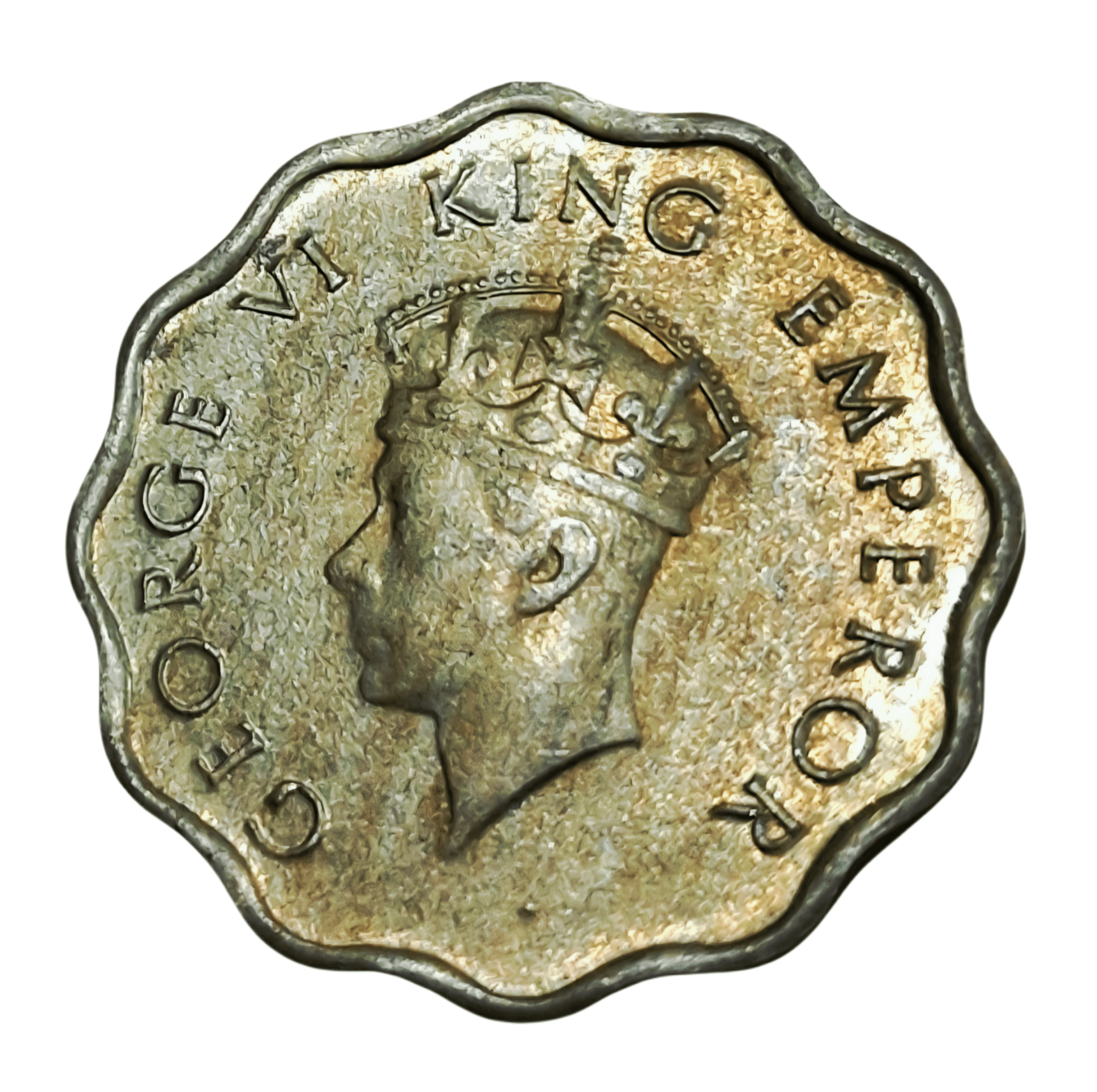 British India One Anna Cu/Ni Year 1939 and Ni/Brs Year 1944 King George-VI Set 2 Coins are in UNC Grades.