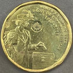 Canada 1 Dollar 2016 Women's Suffrage Rare Coin #Z-1364