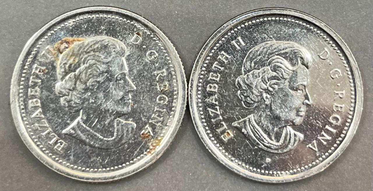 Canada 25 Cents Elizabeth ll ( 2 Coin Set ) Collard Coin #Z-1368