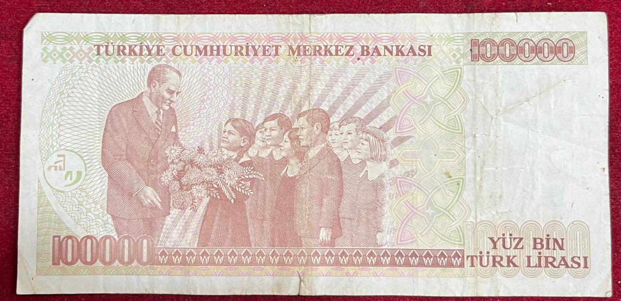 Turkey 100 000 Lira rare note