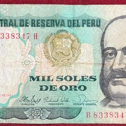 Peru 1000 MIL Soles DE ORO Rare Note